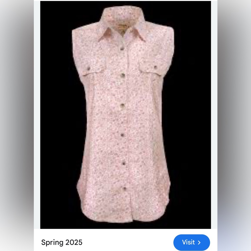 NWOT Outdoorsy Pink Floral Sleeveless Button-Down Shirt Size 2X  Also Fits L-XL